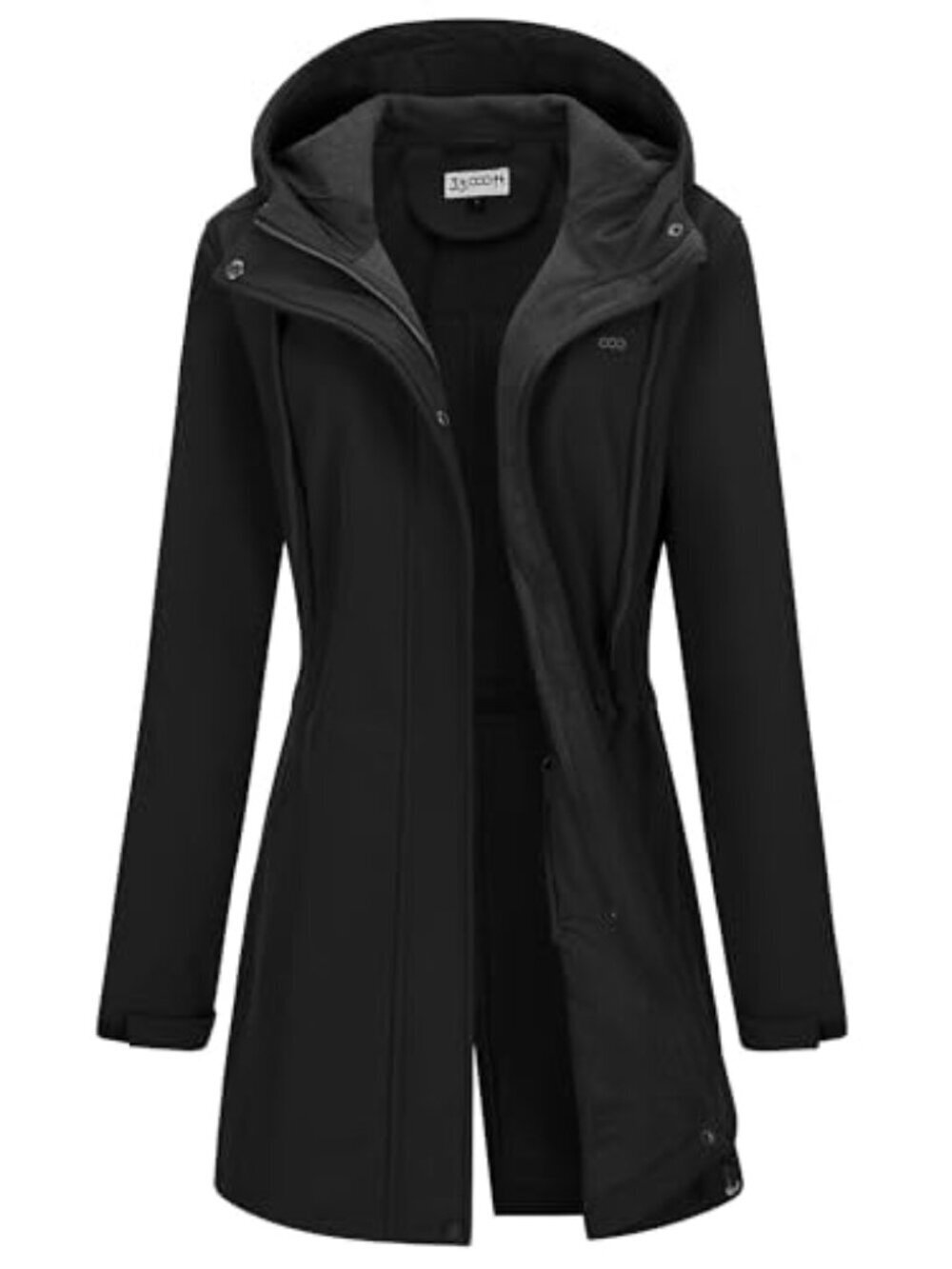 🆕 Women's Softshell Long Jacket with Hood Fleece Lined Windproof Warm up